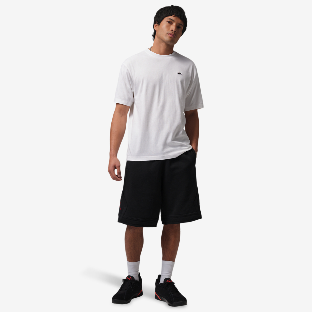 Jordan Sneaker Patch Short Sleeve Crew Image 4 of 4. Tap to open photo gallery.