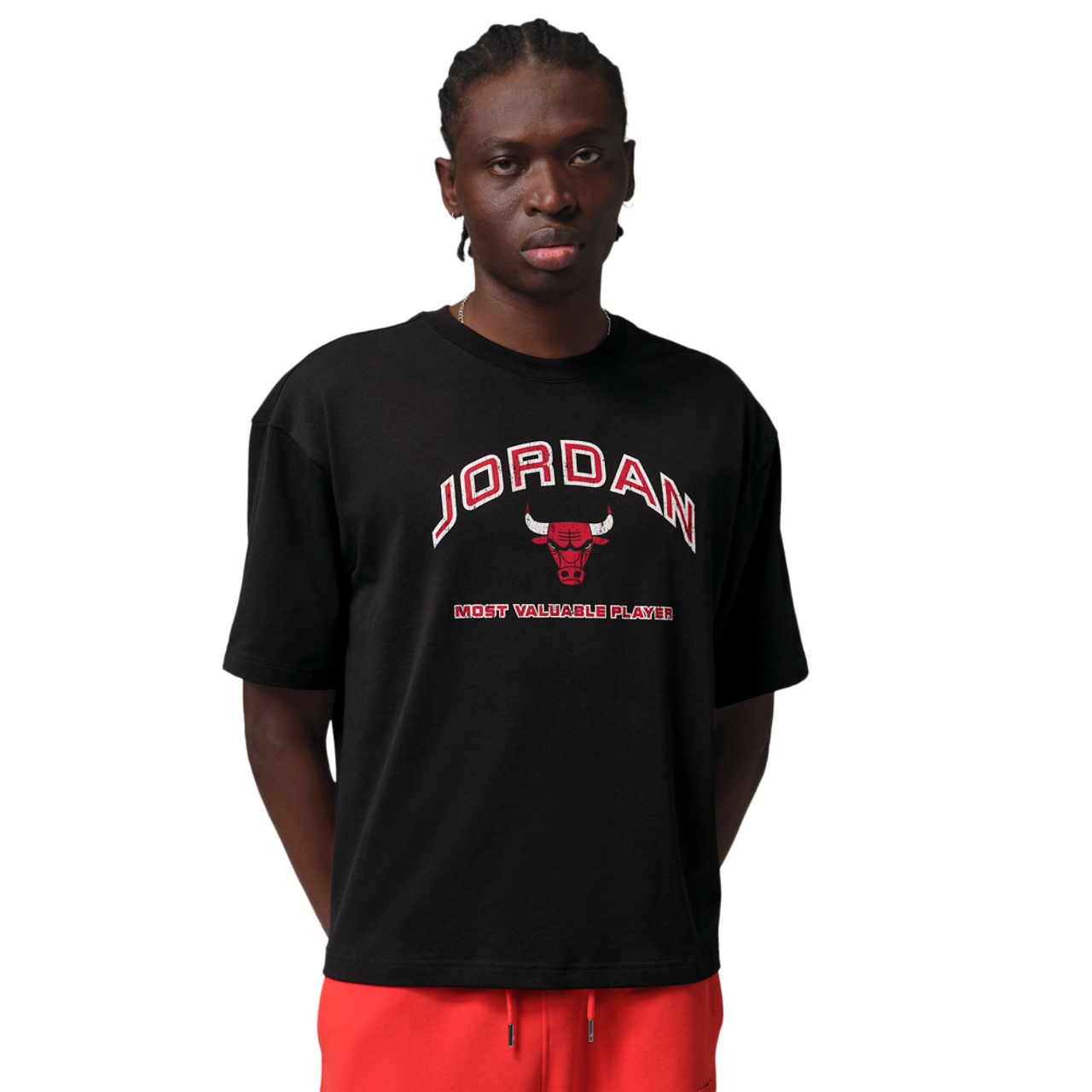 Jordan Flight Essential Boxy Graphic Short Sleeve Crew Image 1 of 4. Tap to open photo gallery.