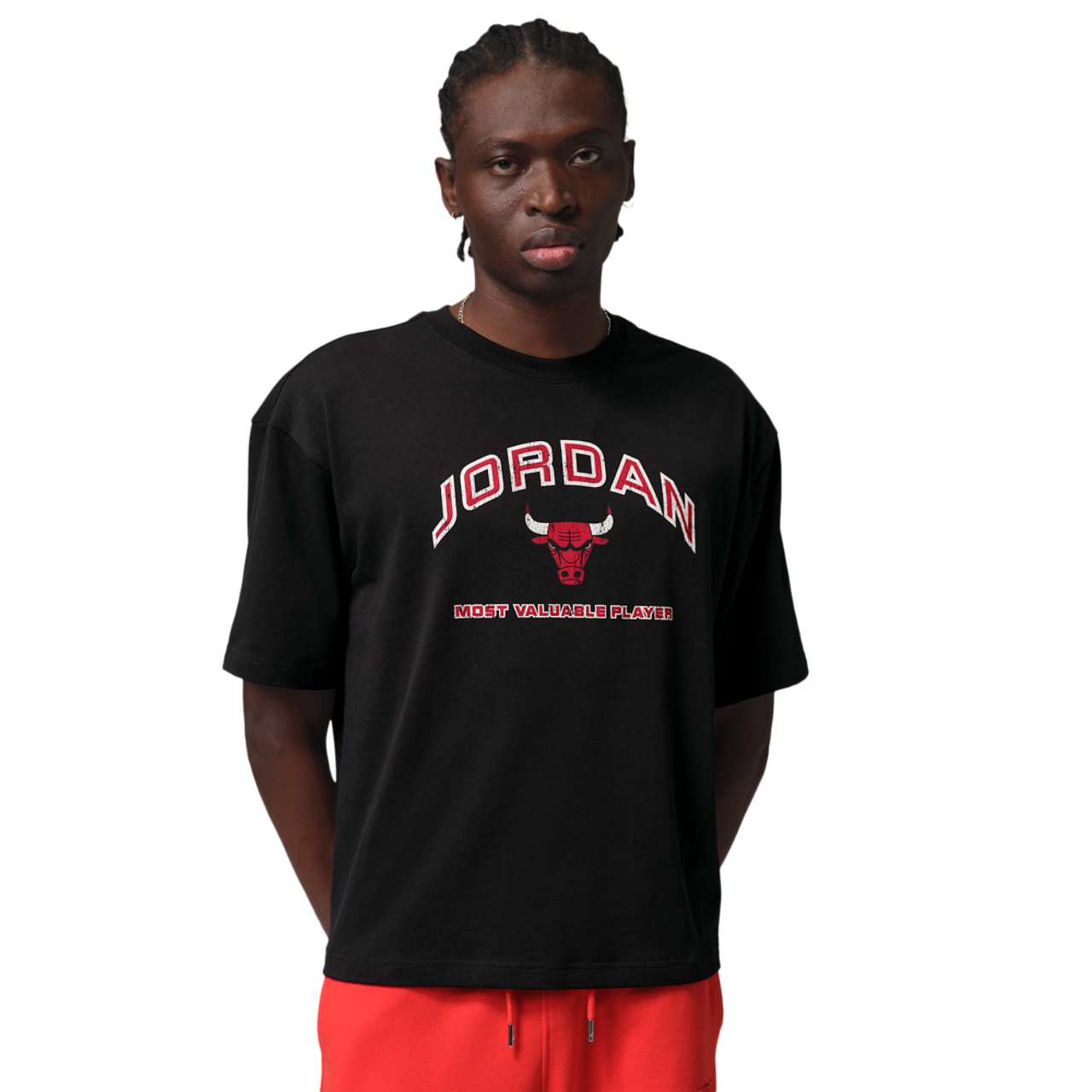 Jordan Flight Essential Boxy Graphic Short Sleeve Crew Image 1 of 4. Tap to open photo gallery.