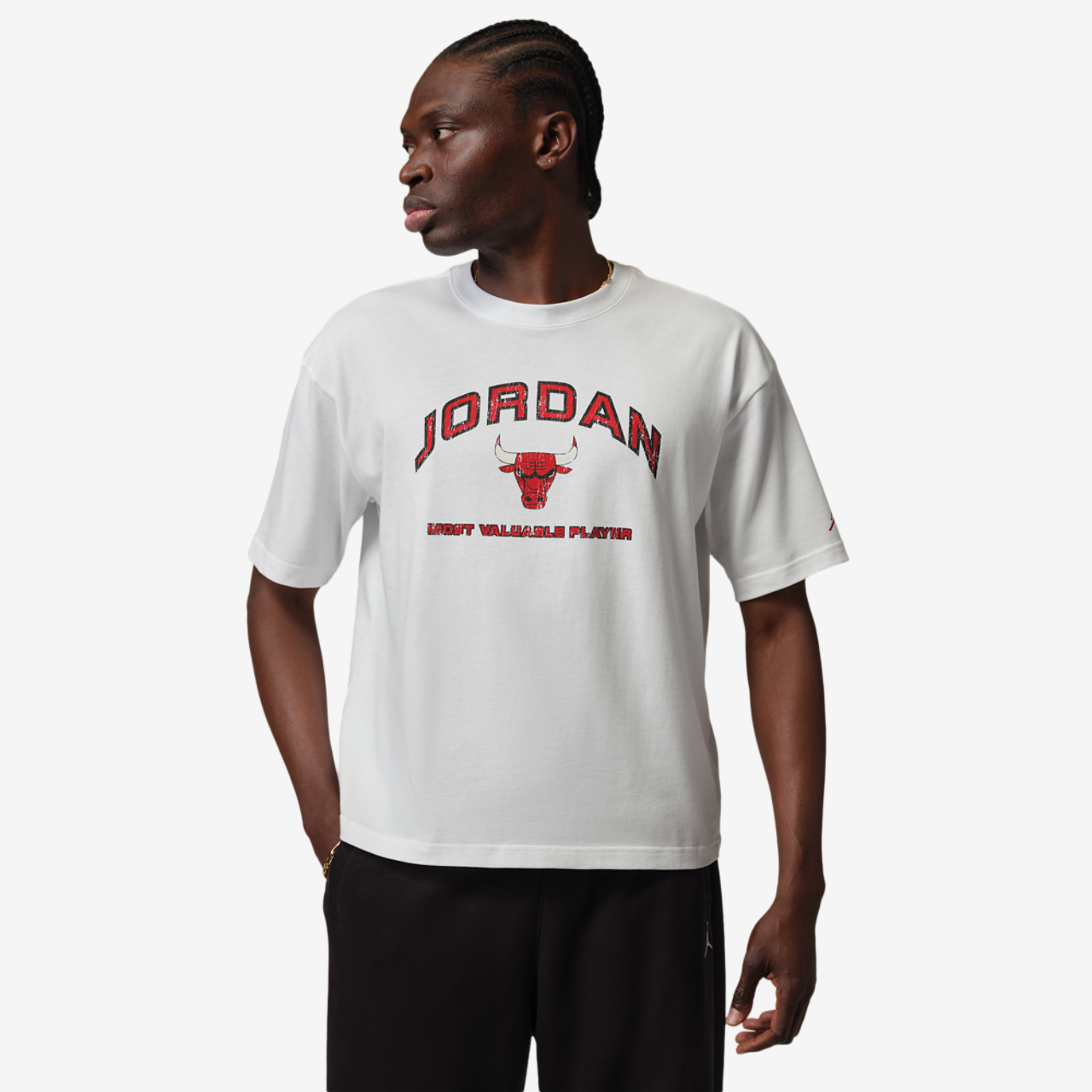 Jordan Flight Essential Boxy Graphic Short Sleeve Crew Image 1 of 4. Tap to open photo gallery.