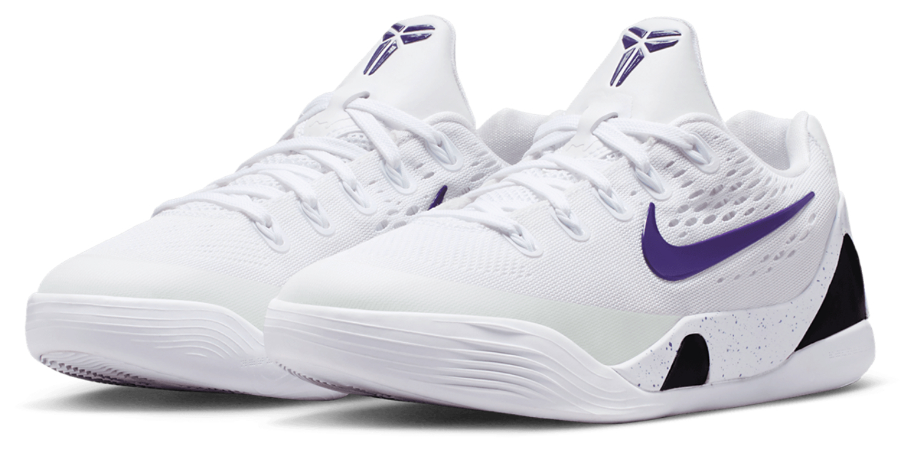 シューズ(男性用) NIKE KOBE 9 EM Low White Purple Nike Kobe IX EM - Boys' Grade School | Kids Foot Locker