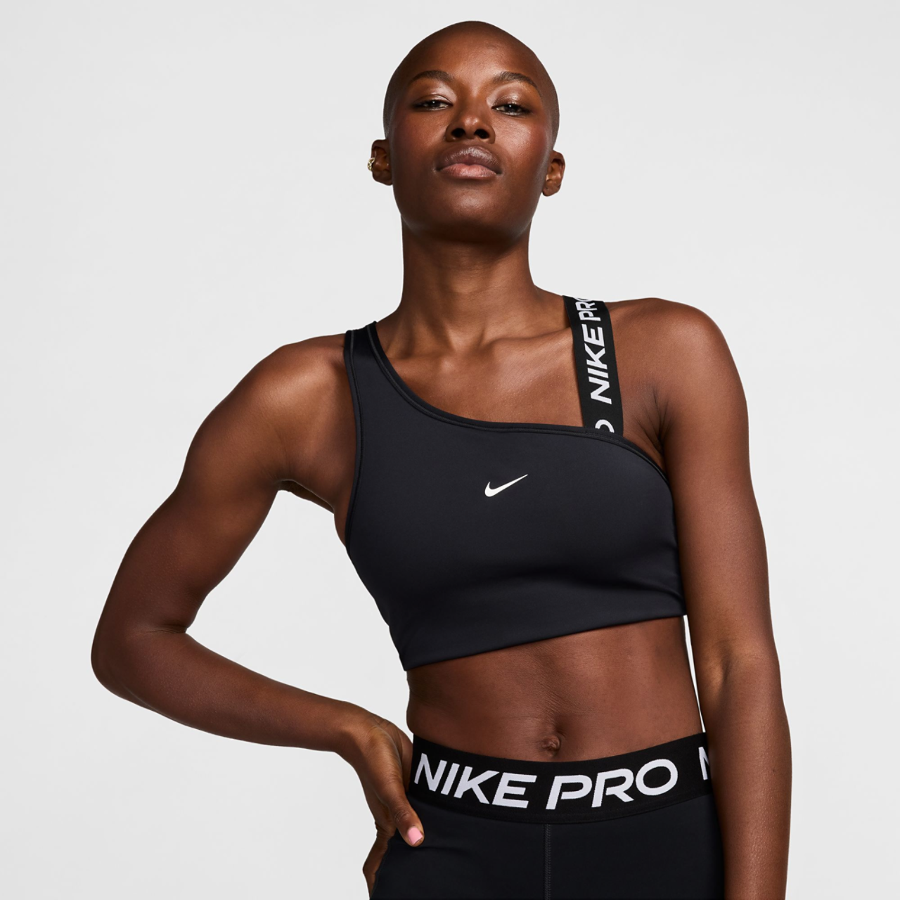Nike Pro Swoosh ASYM Bra Image 1 of 2. Tap to open photo gallery.
