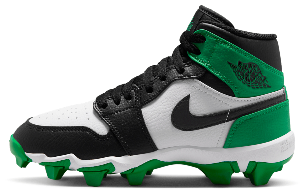 Jordan AJ 1 Mid Cleats Image 2 of 9. Tap to open photo gallery.