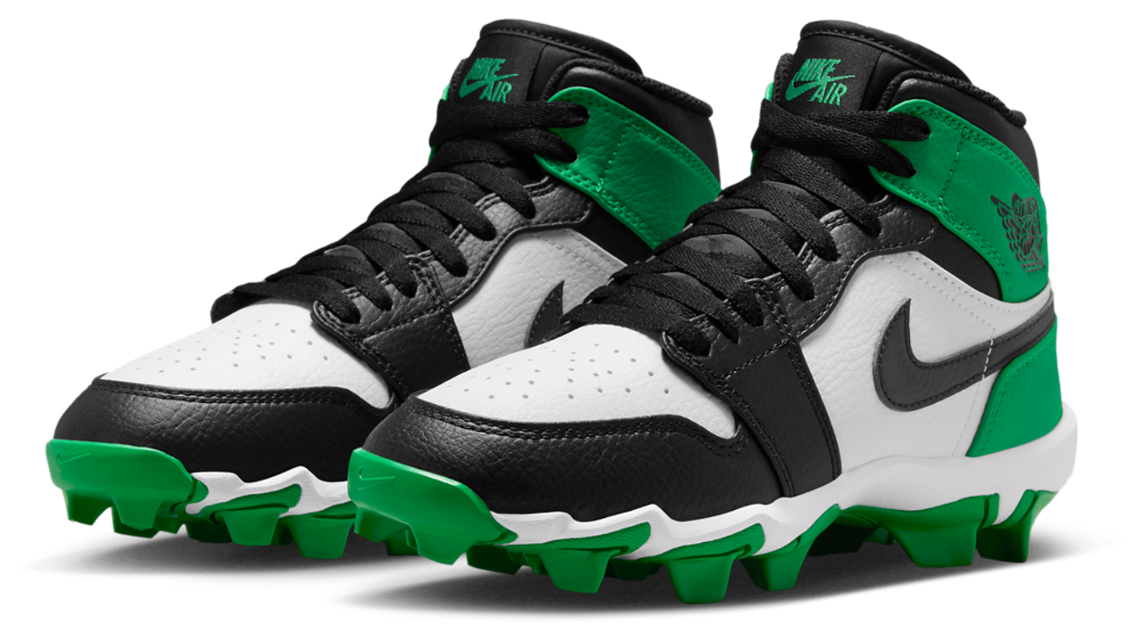 Jordan AJ 1 Mid Cleats Image 6 of 9. Tap to open photo gallery.