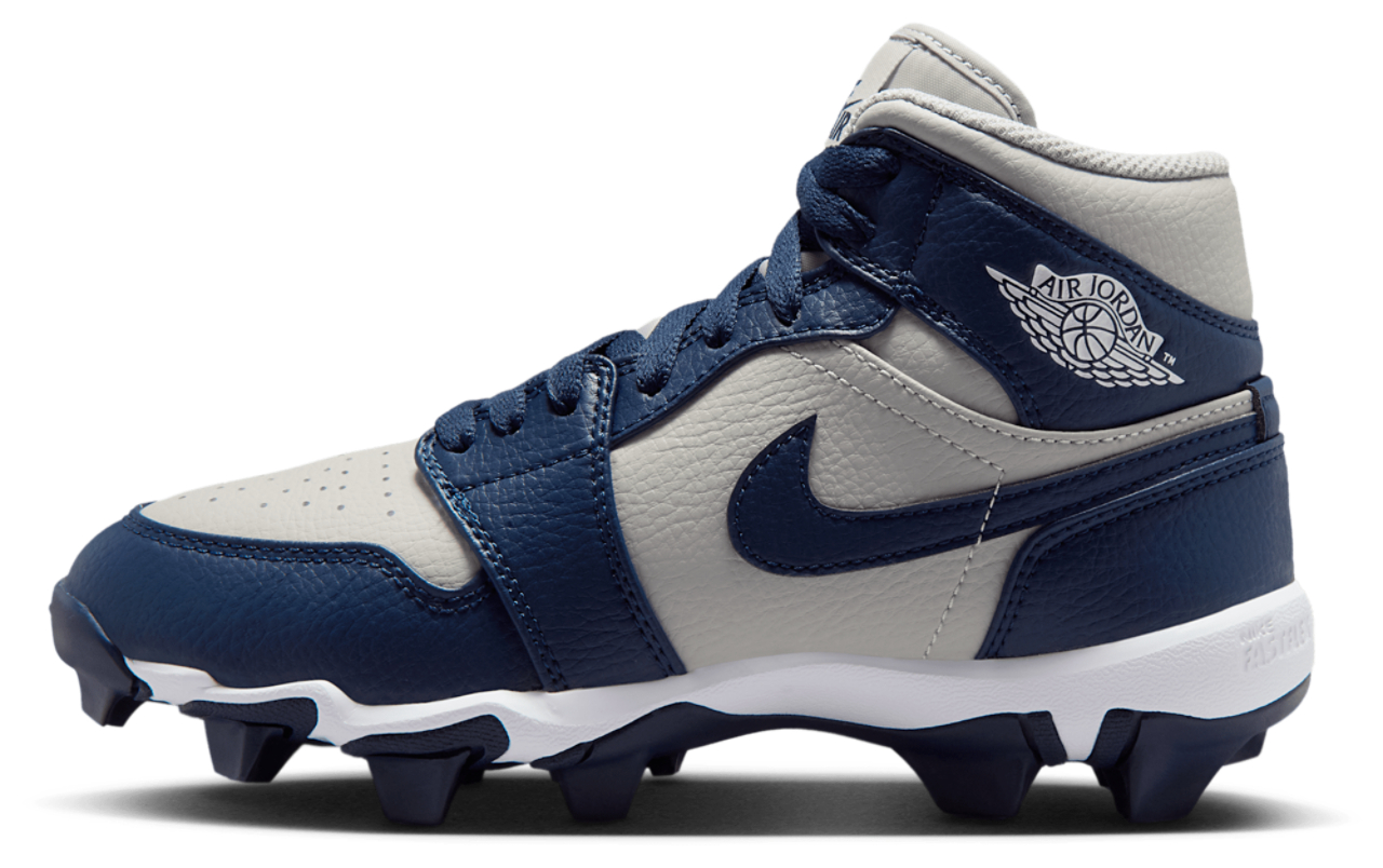 Jordan AJ 1 Mid Cleats Image 2 of 9. Tap to open photo gallery.