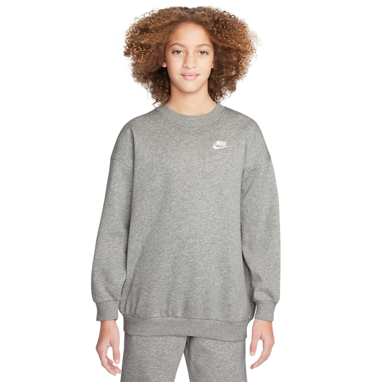 Nike NSW Oversized Club Fleece Crew Image 1 of 2. Tap to open photo gallery.
