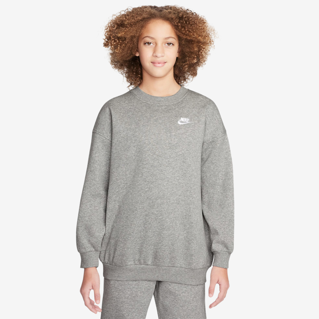 Nike NSW Oversized Club Fleece Crew Image 1 of 2. Tap to open photo gallery.