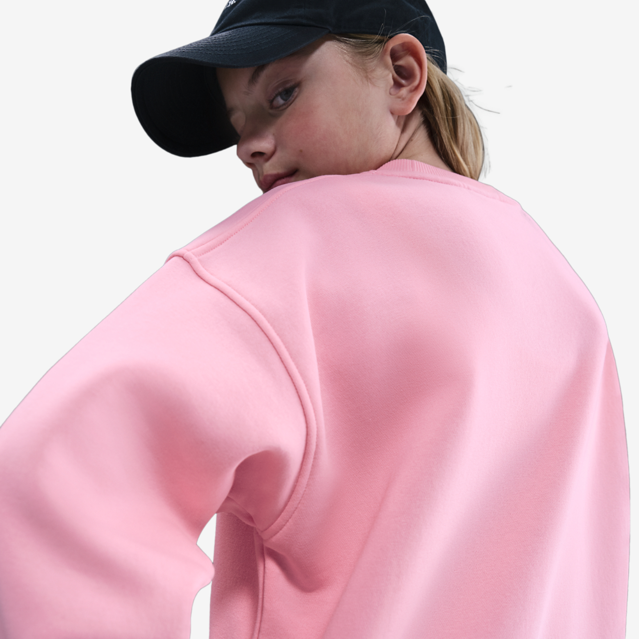 Nike NSW Oversized Club Fleece Crew Image 2 of 4. Tap to open photo gallery.