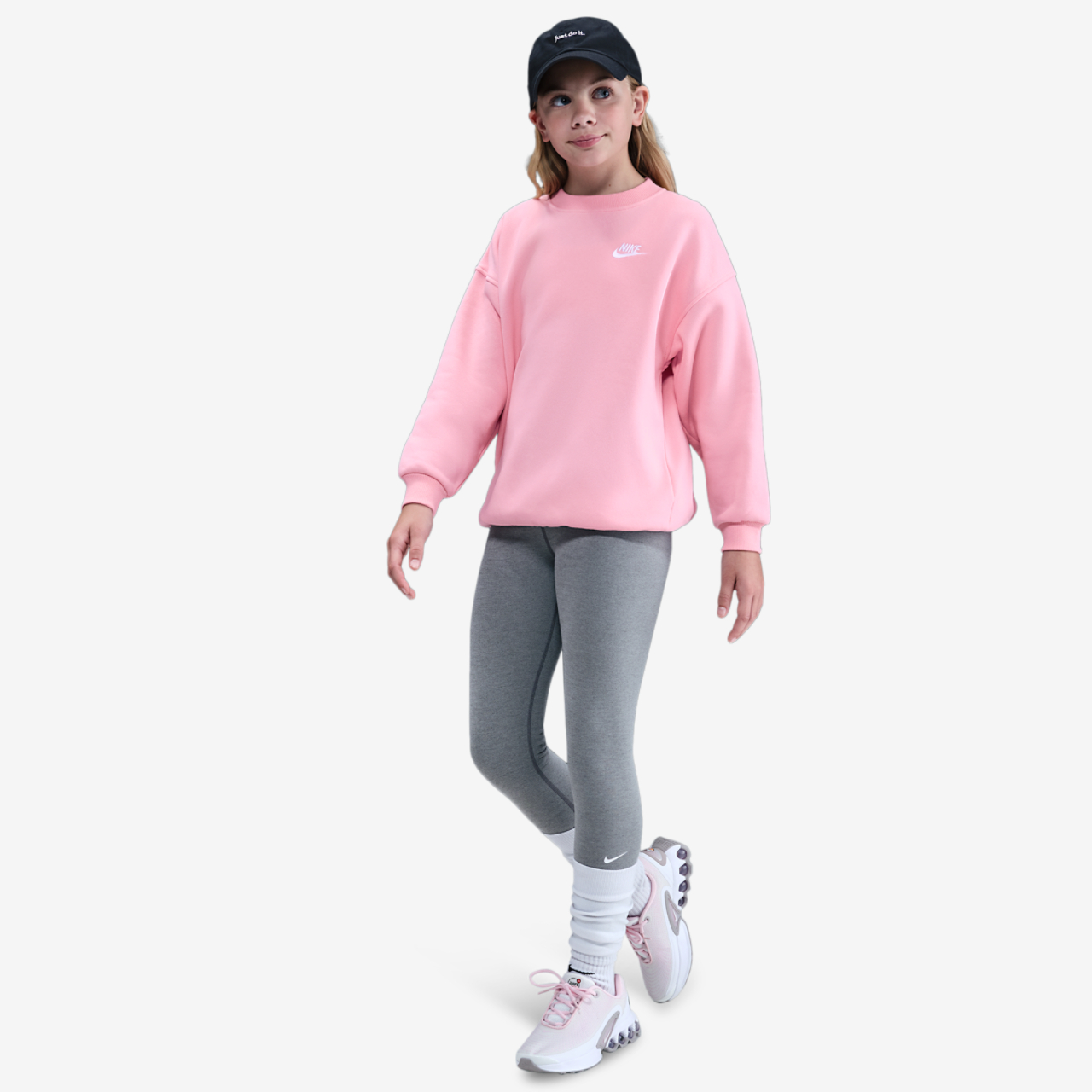 Nike NSW Oversized Club Fleece Crew Image 3 of 4. Tap to open photo gallery.