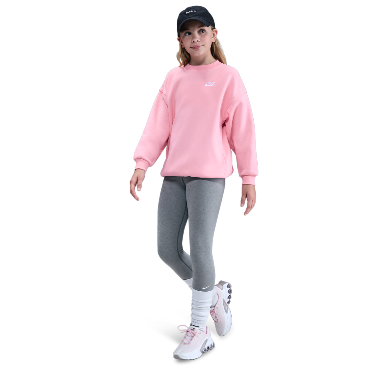 Nike NSW Oversized Club Fleece Crew Image 3 of 4. Tap to open photo gallery.