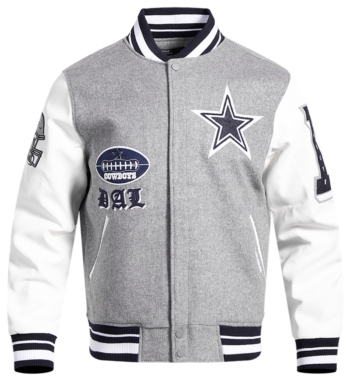 Pro Standard Cowboys Old English Rib Wool Varsity Jacket - Men's ...