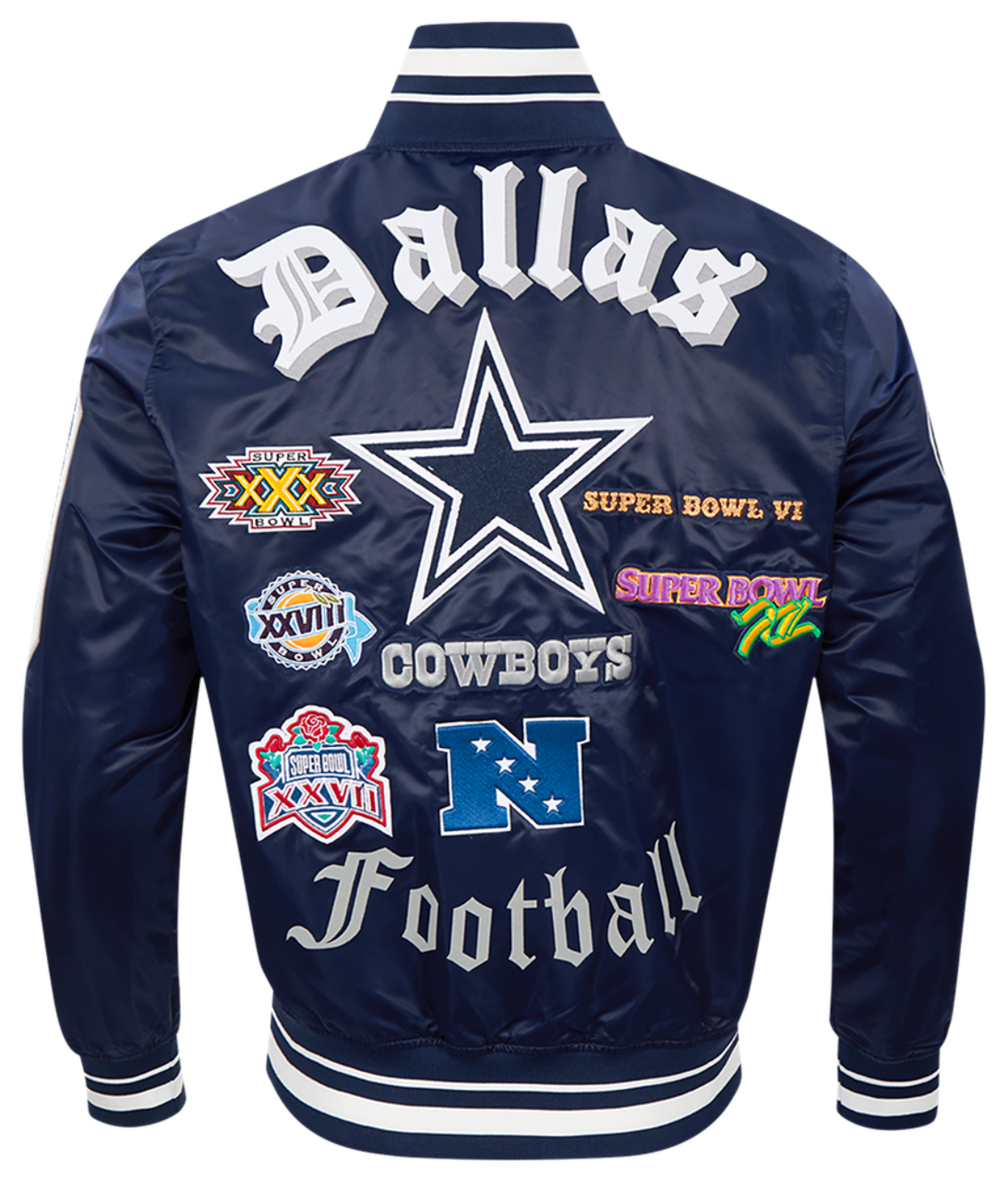 Pro Standard Cowboys Old English Rib Satin Jacket - Men's | Champs Sports
