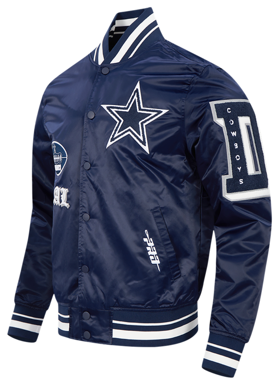 Pro Standard Cowboys Old English Rib Satin Jacket - Men's | Champs Sports