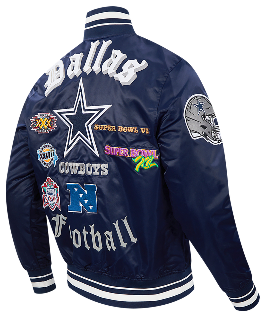 Pro Standard Cowboys Old English Rib Satin Jacket - Men's | Champs Sports