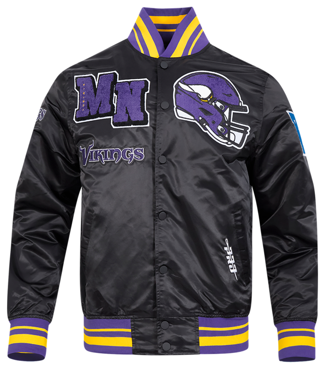 Pro Standard Vikings Mash Up Rib Satin Jacket - Men's | Champs Sports