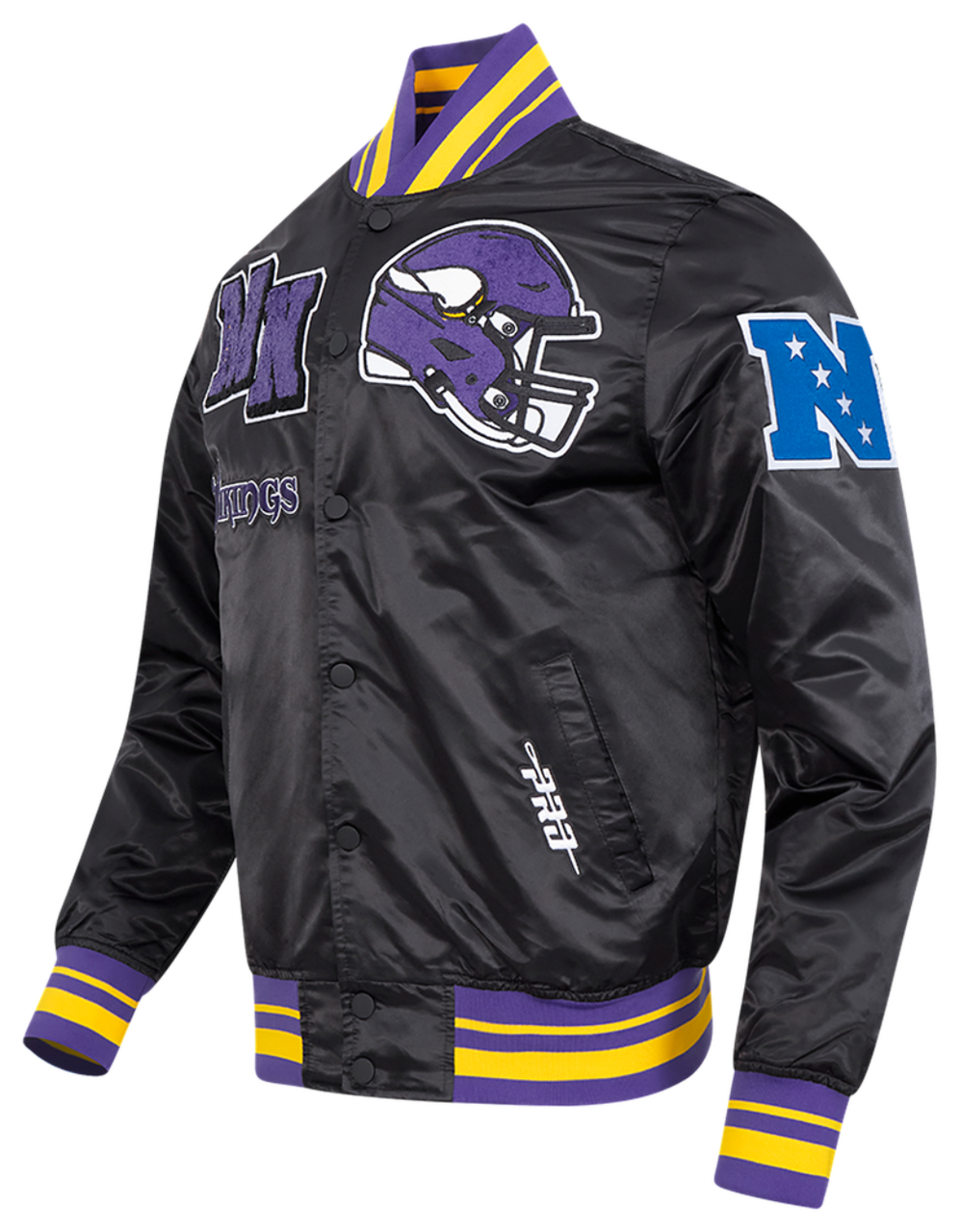 Pro Standard Vikings Mash Up Rib Satin Jacket - Men's | Champs Sports