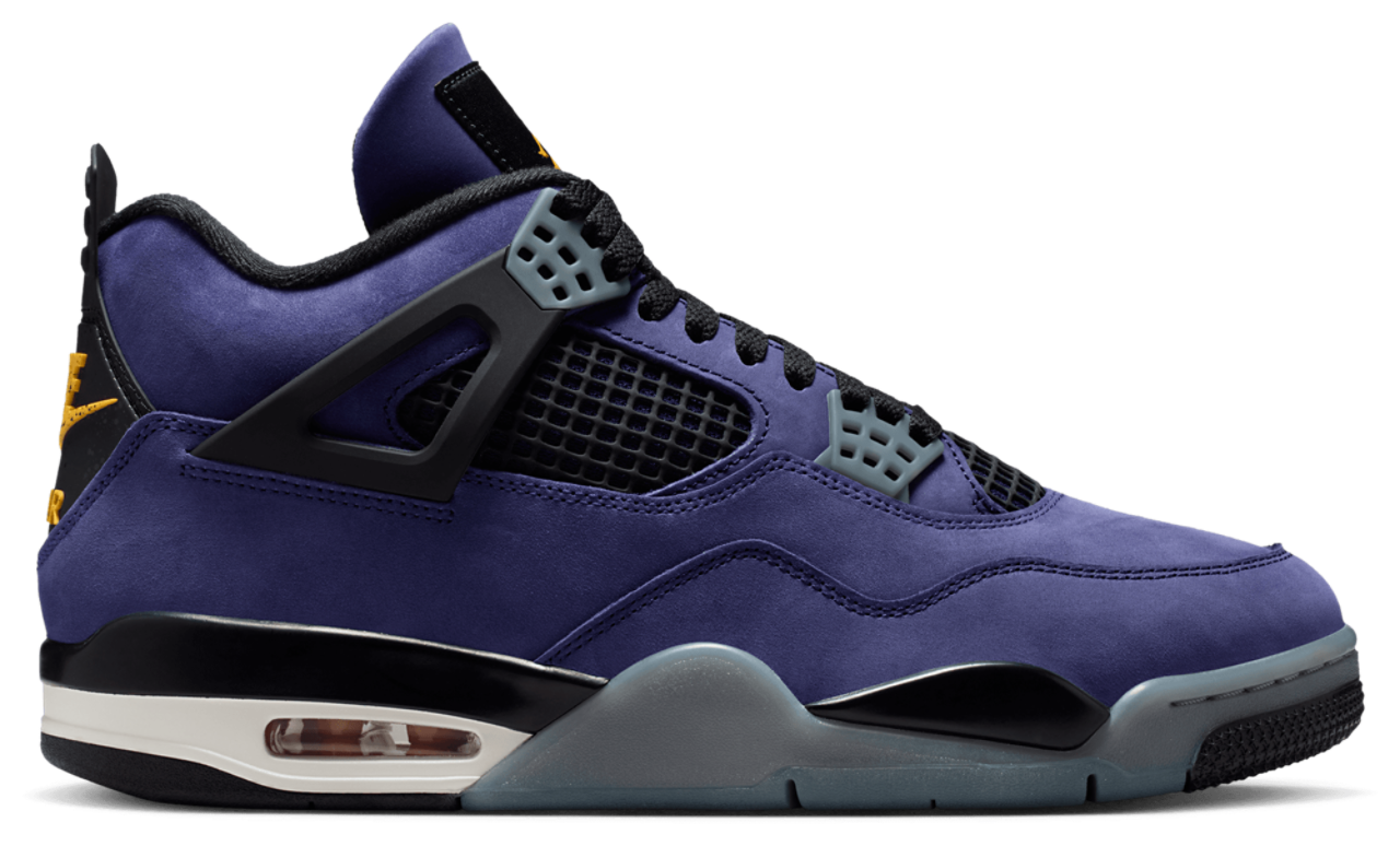 Jordan Retro 4 Lakers Image 1 of 8. Tap to open photo gallery.