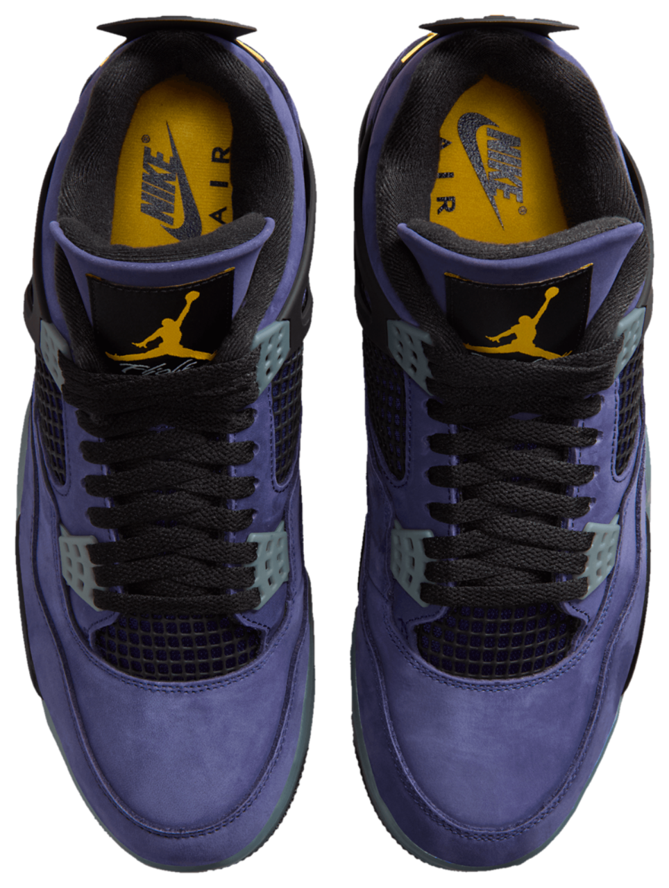 Jordan Retro 4 Lakers Image 4 of 8. Tap to open photo gallery.