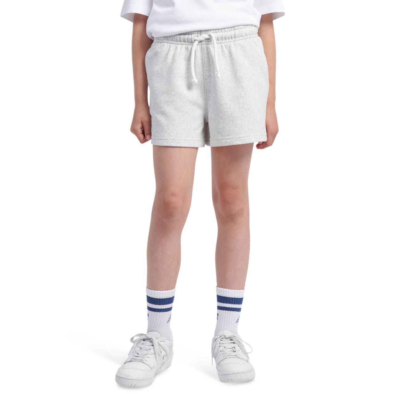 New Balance French Terry Small Logo Shorts Image 1 of 8. Tap to open photo gallery.