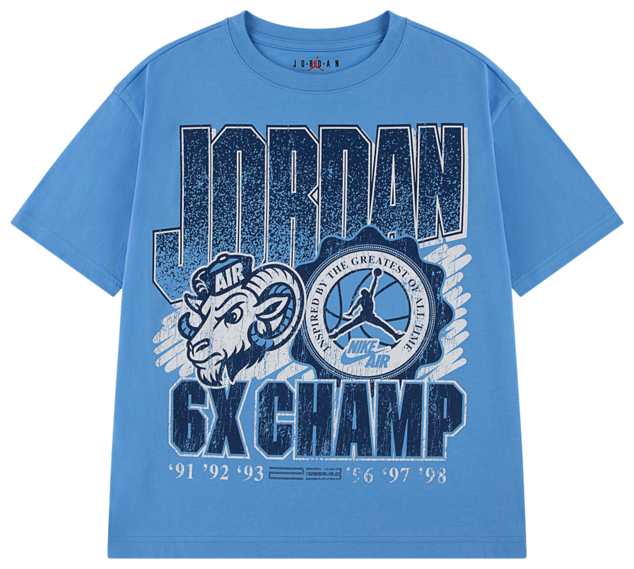 Jordan AJ11 UNC Retro Goat Short Sleeve T-Shirt Image 1 of 3. Tap to open photo gallery.