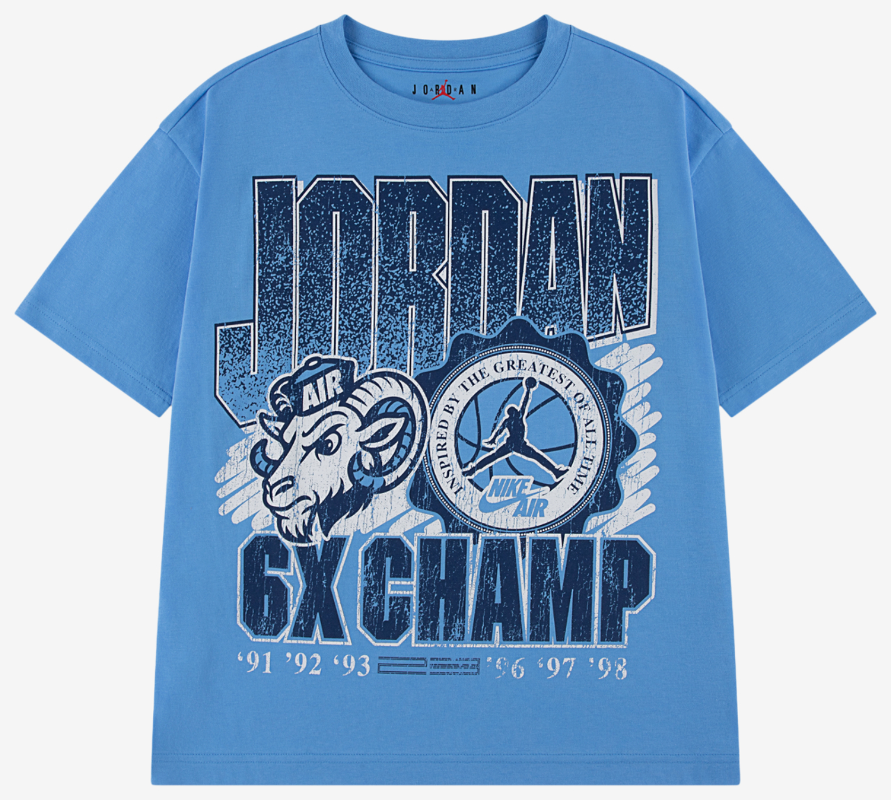 Jordan AJ11 UNC Retro Goat Short Sleeve T-Shirt Image 1 of 3. Tap to open photo gallery.