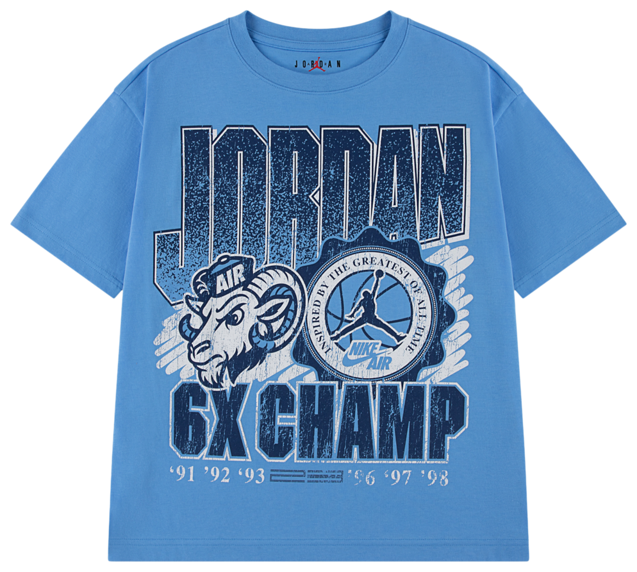 Jordan AJ11 UNC Retro Goat Short Sleeve T-Shirt - Boys' Grade