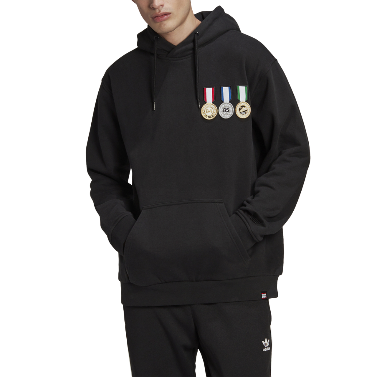 adidas RUN DMC Medal Pullover Hoodie Image 1 of 5. Tap to open photo gallery.
