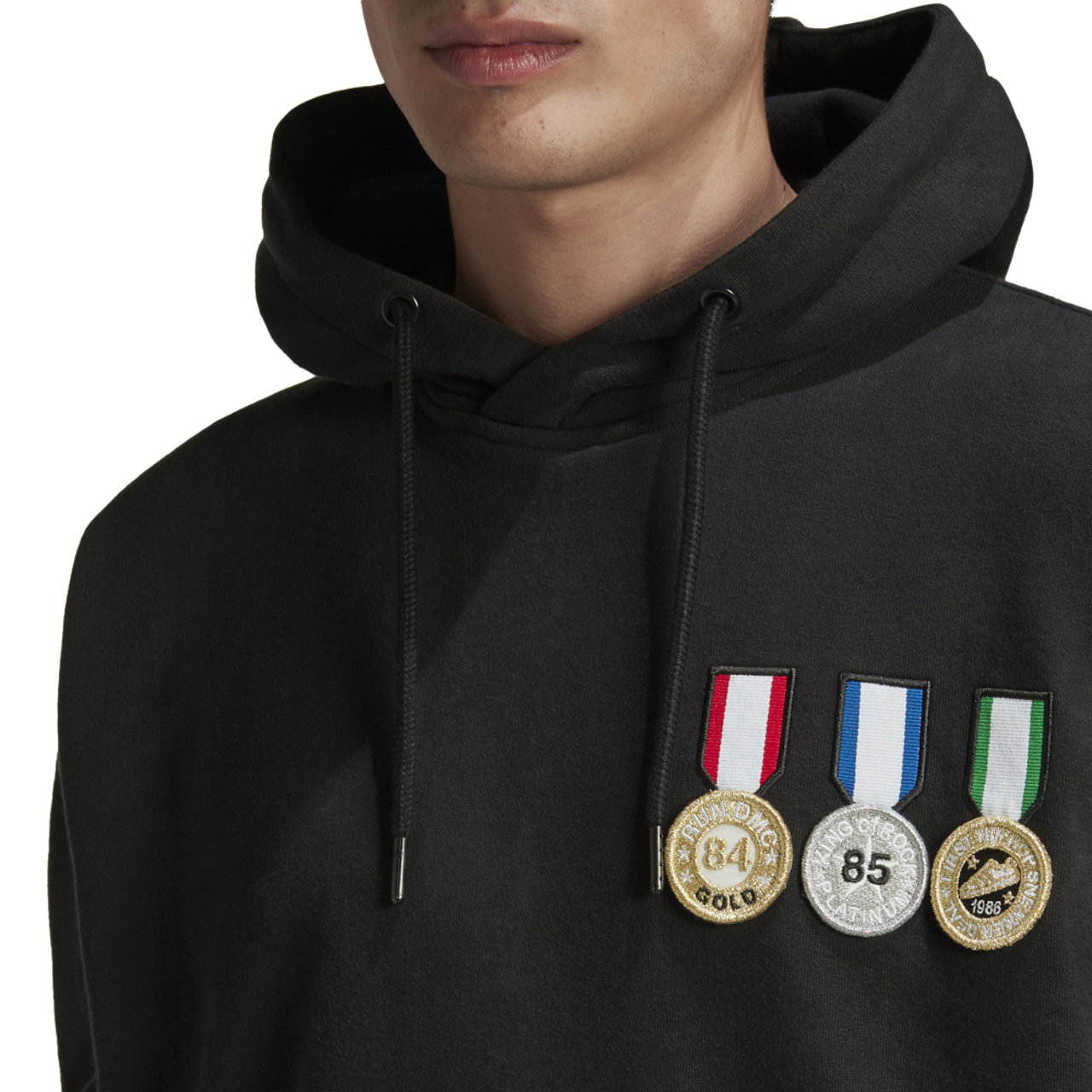 adidas RUN DMC Medal Pullover Hoodie Image 3 of 5. Tap to open photo gallery.