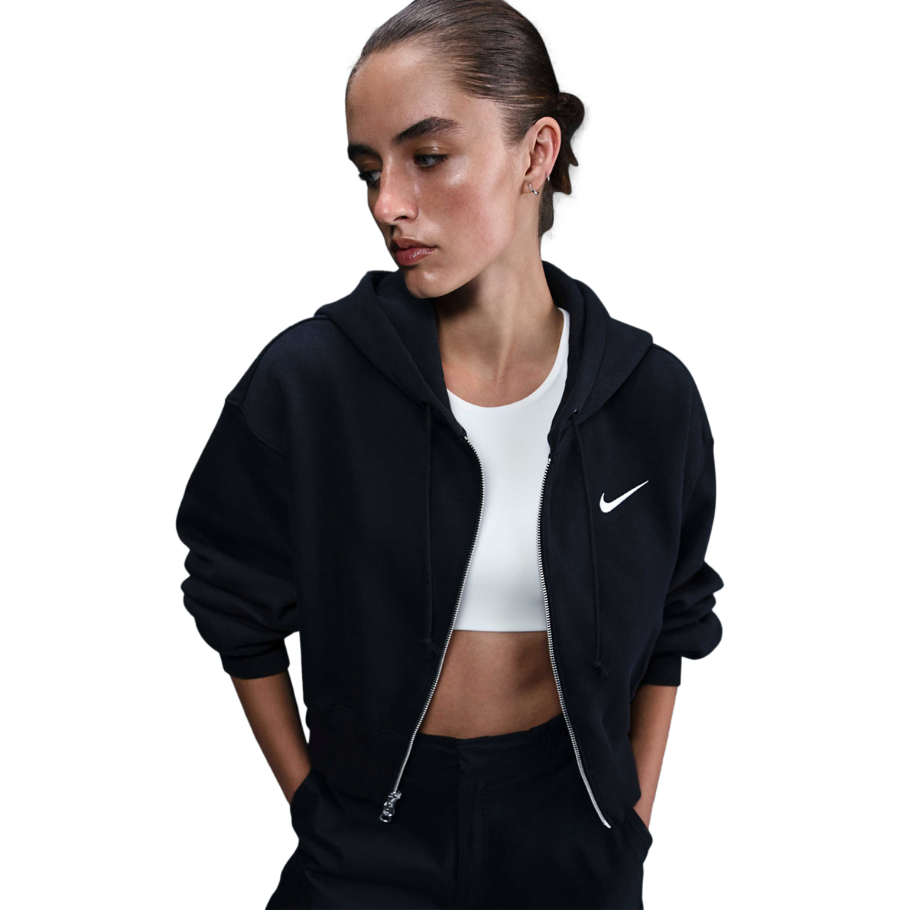 Nike NSW Phoenix Fleece Loose Crop FZ Hoodie Foot Locker