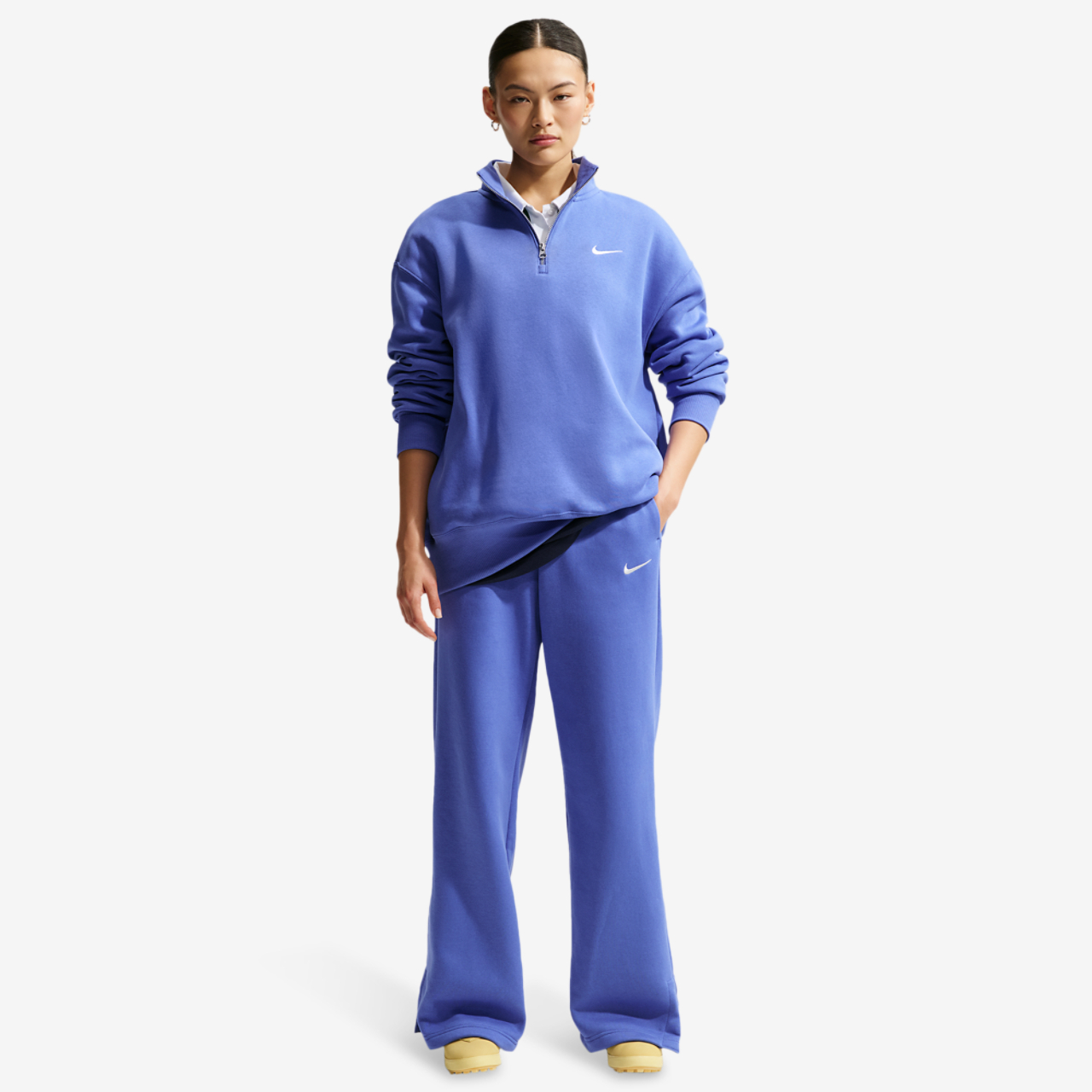 Nike Phoenix Fleece High Rise Wide Pants Image 3 of 4. Tap to open photo gallery.