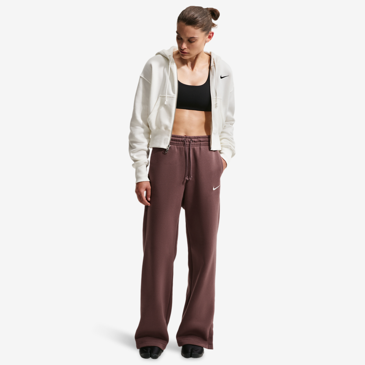 Nike Phoenix Fleece High Rise Wide Pants Image 6 of 7. Tap to open photo gallery.