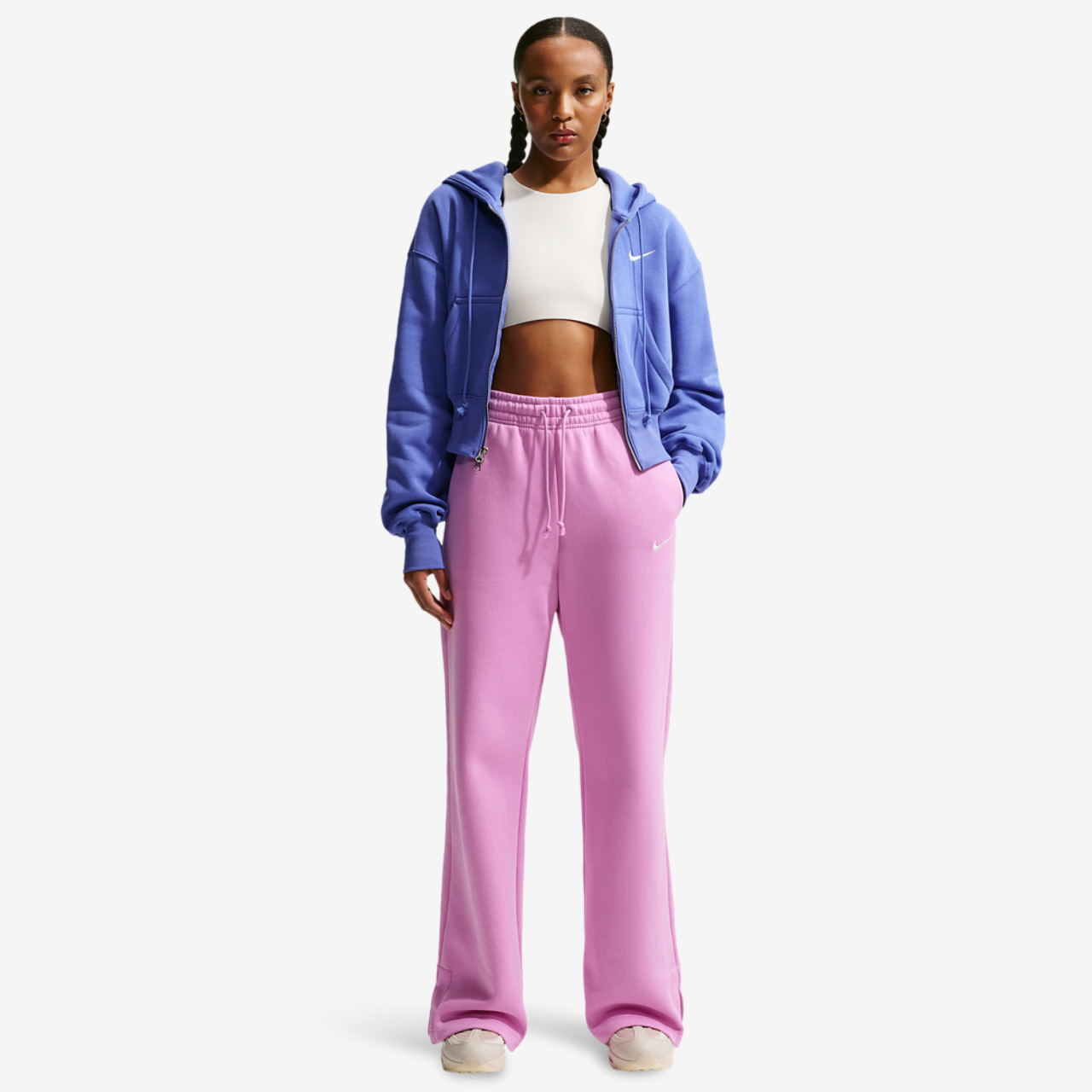 Nike Phoenix Fleece High Rise Wide Pants Image 3 of 4. Tap to open photo gallery.
