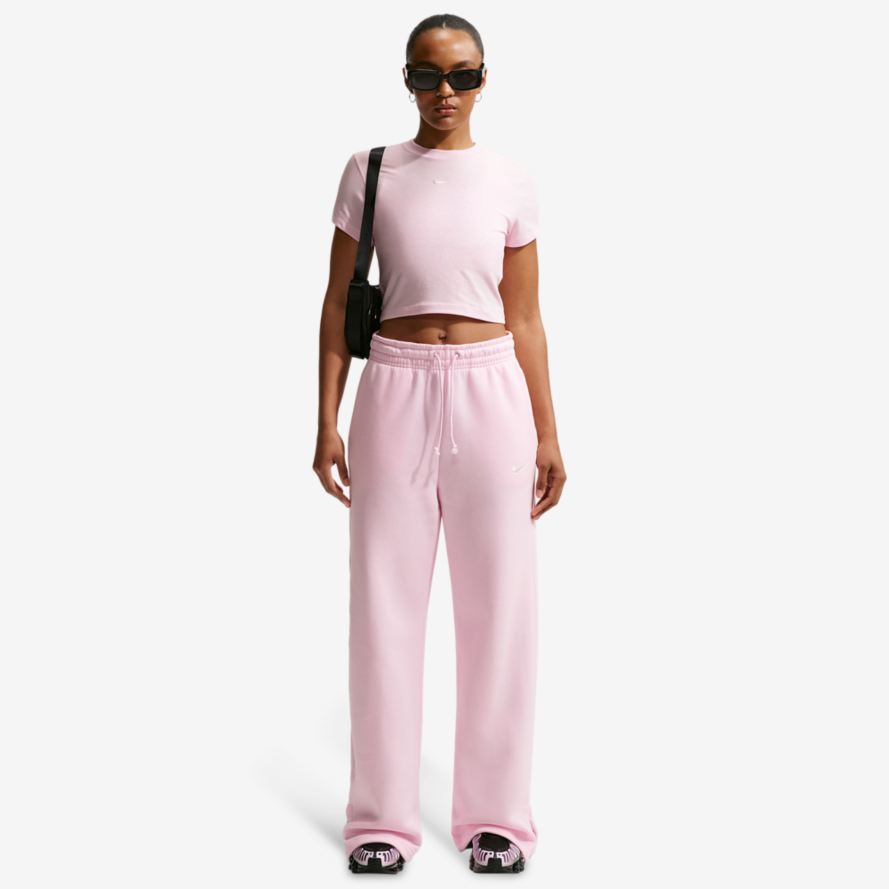 Nike Phoenix Fleece High Rise Wide Pants Image 3 of 4. Tap to open photo gallery.