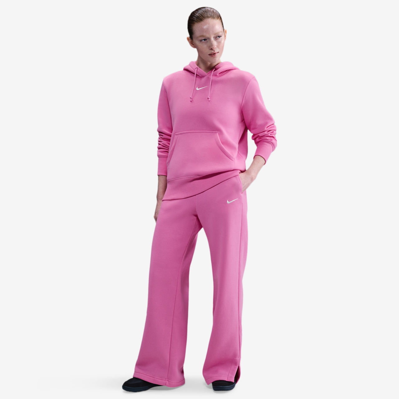 Nike Phoenix Fleece High Rise Wide Pants Image 3 of 3. Tap to open photo gallery.