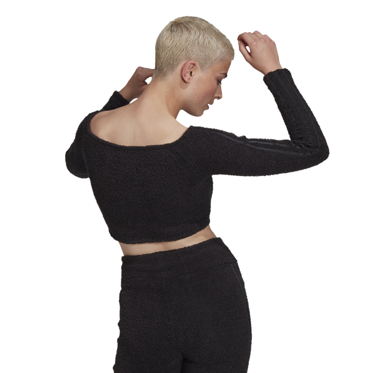 adidas Originals Off Shoulder Crop Top Image 3 of 3. Tap to open photo gallery.