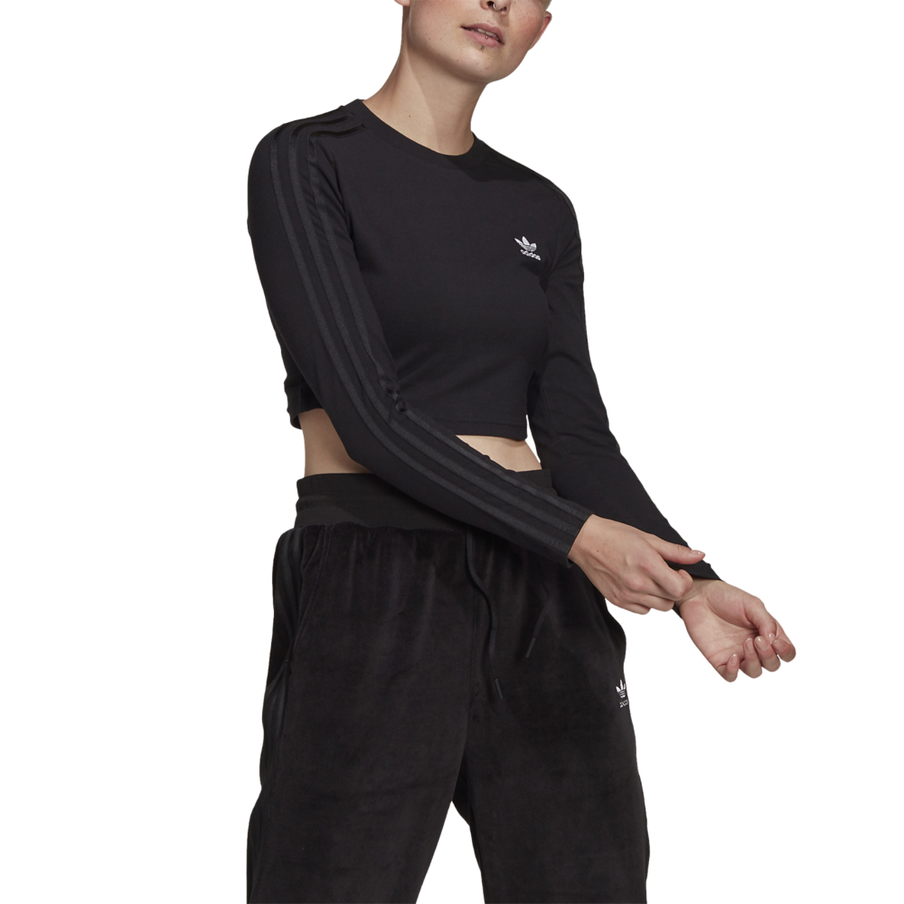 adidas Originals Cropped Long Sleeve Image 2 of 4. Tap to open photo gallery.