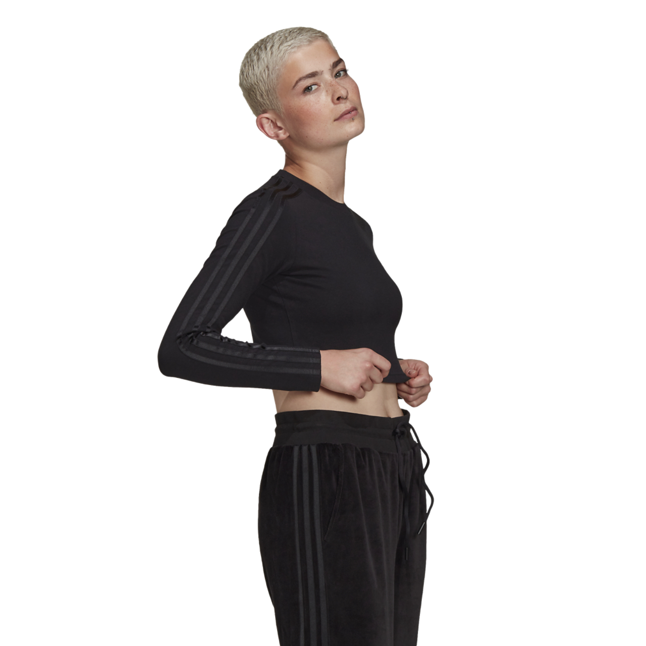 adidas Originals Cropped Long Sleeve Image 4 of 4. Tap to open photo gallery.