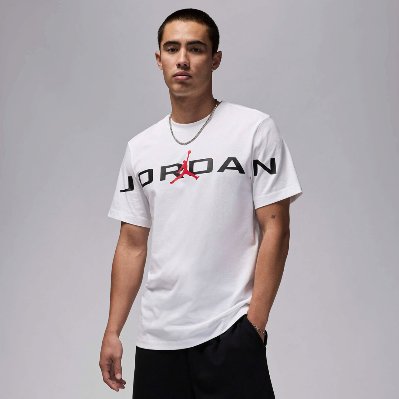 Jordan Air Stretch Short Sleeve Crew Image 2 of 3. Tap to open photo gallery.
