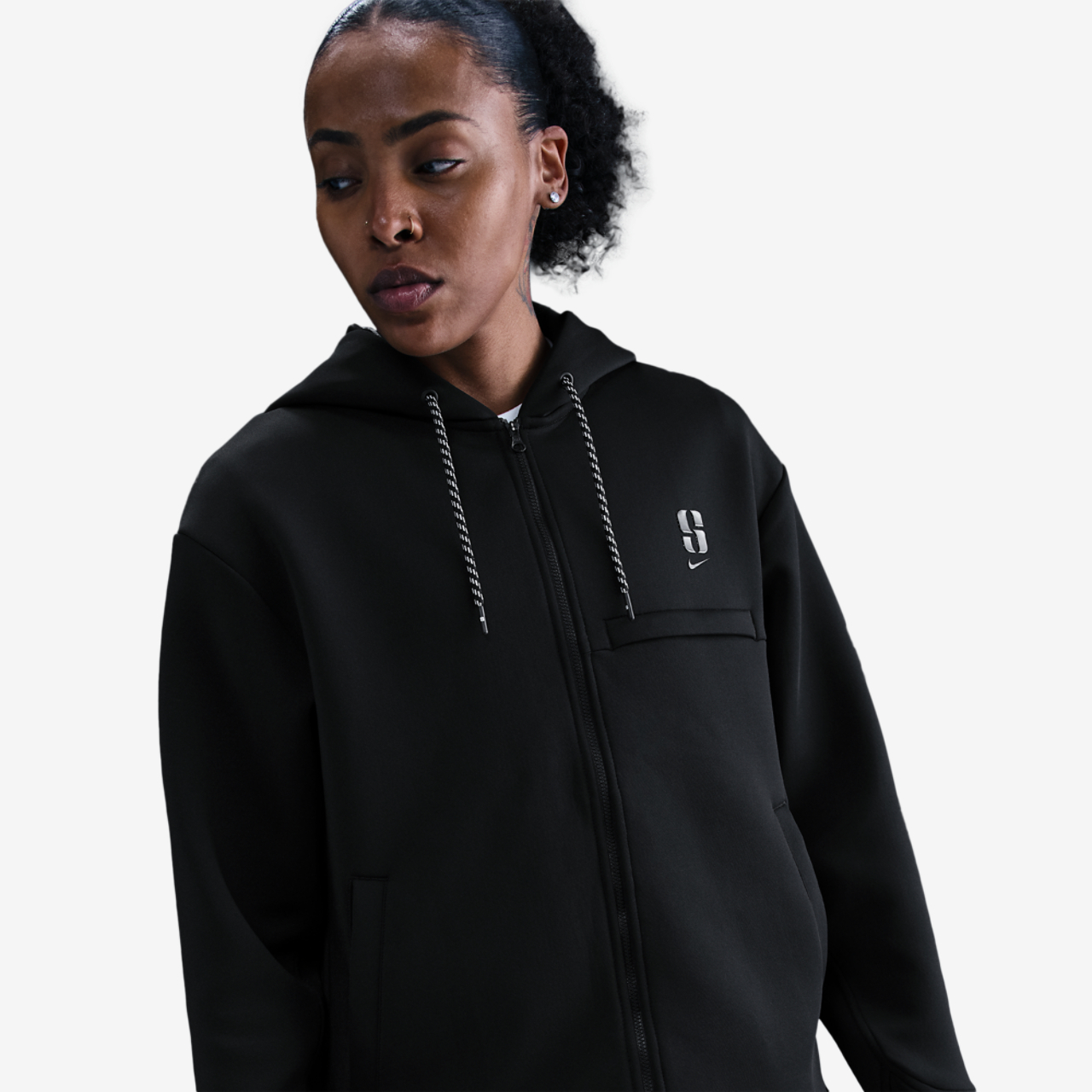 Nike Dri-FIT Sabrina Signature Full-Zip Hoodie Image 1 of 5. Tap to open photo gallery.