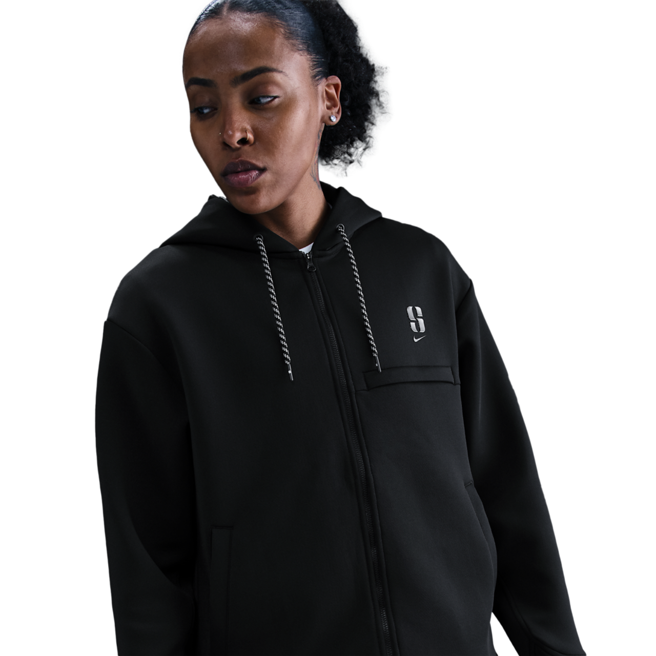 Nike Dri-FIT Sabrina Signature Full-Zip Hoodie Image 1 of 5. Tap to open photo gallery.