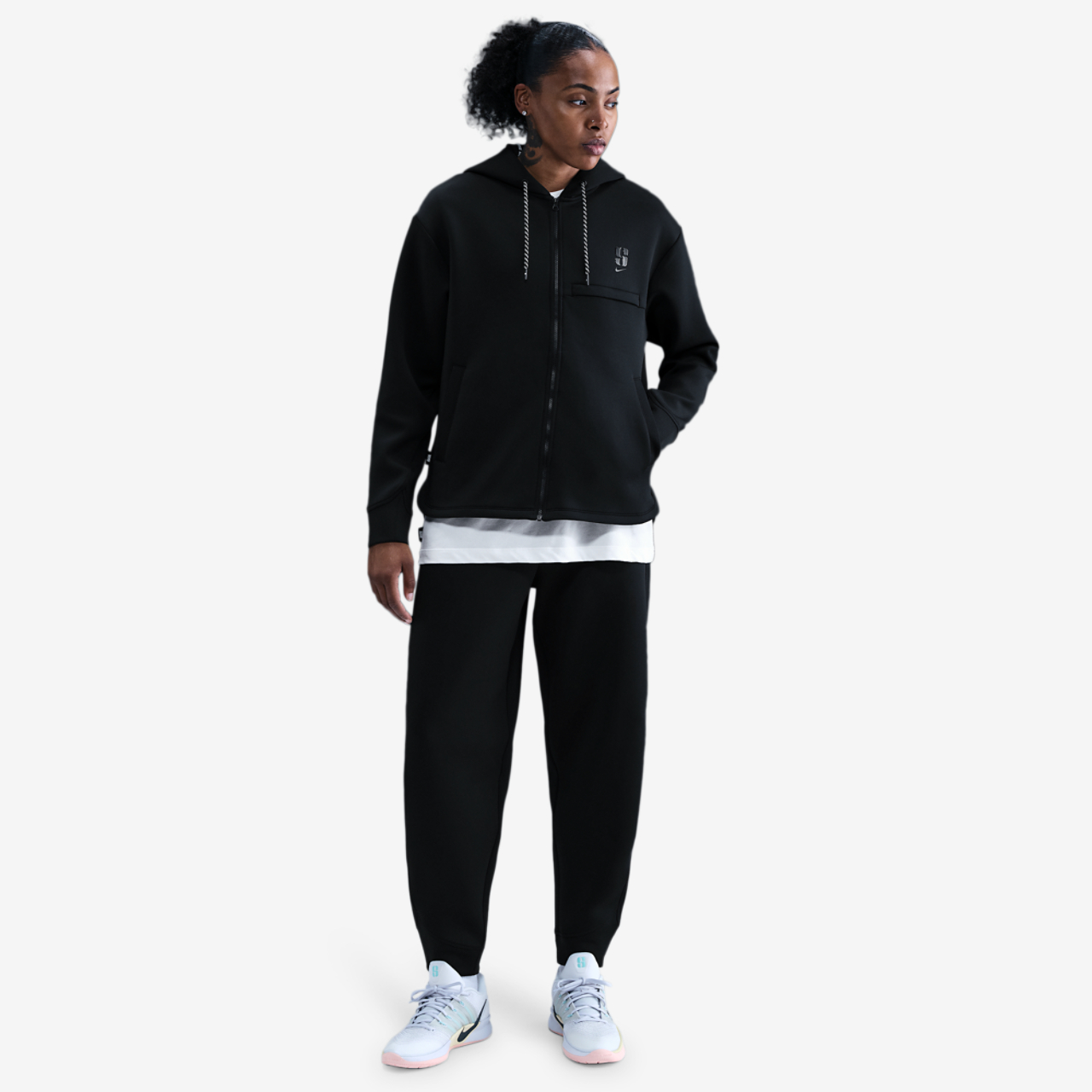 Nike Dri-FIT Sabrina Signature Full-Zip Hoodie Image 4 of 5. Tap to open photo gallery.