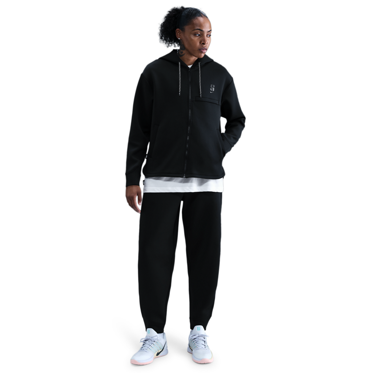 Nike Dri-FIT Sabrina Signature Full-Zip Hoodie Image 4 of 5. Tap to open photo gallery.