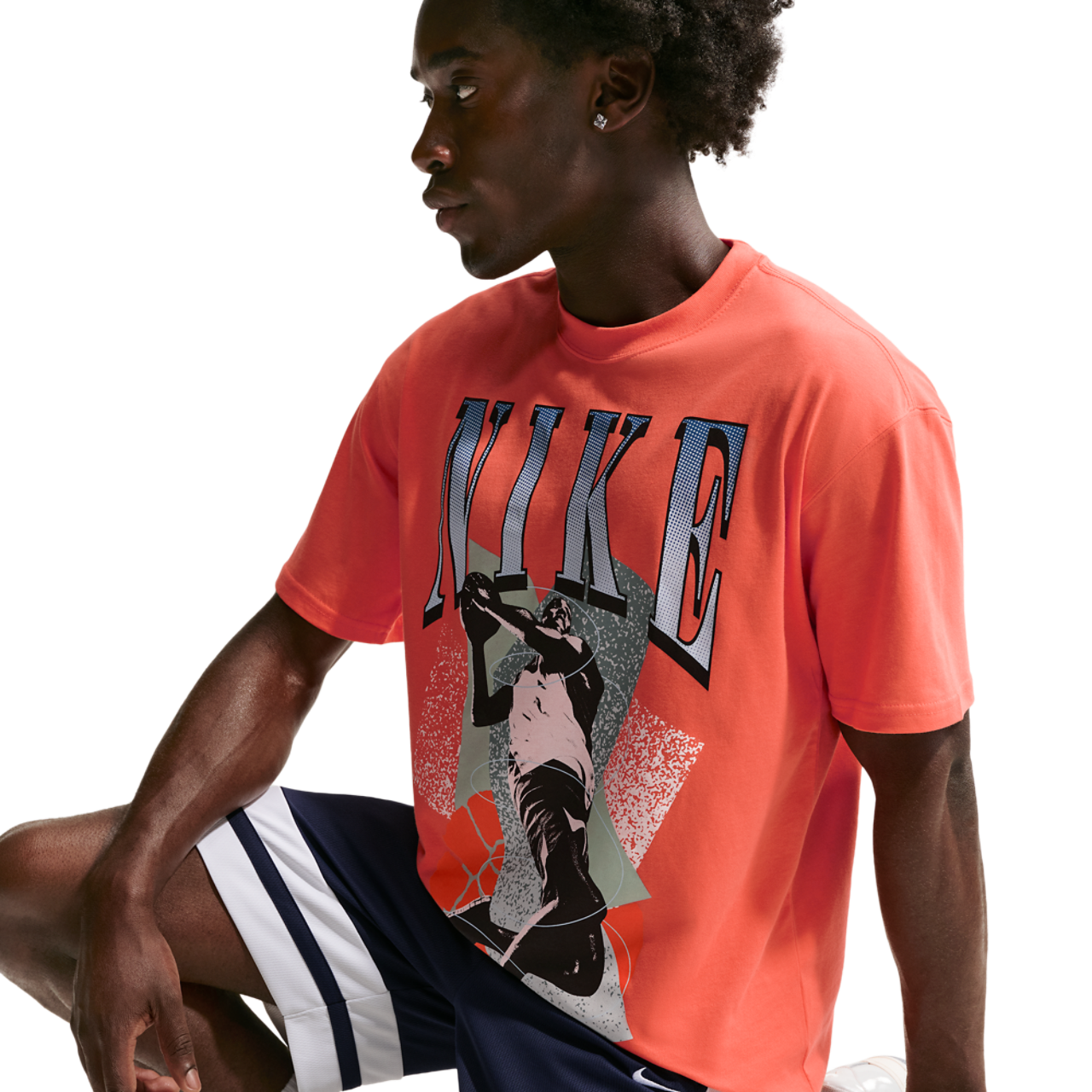 Nike T-Shirt Long Sleeve OC (RETRO BBALL) Image 5 of 7. Tap to open photo gallery.