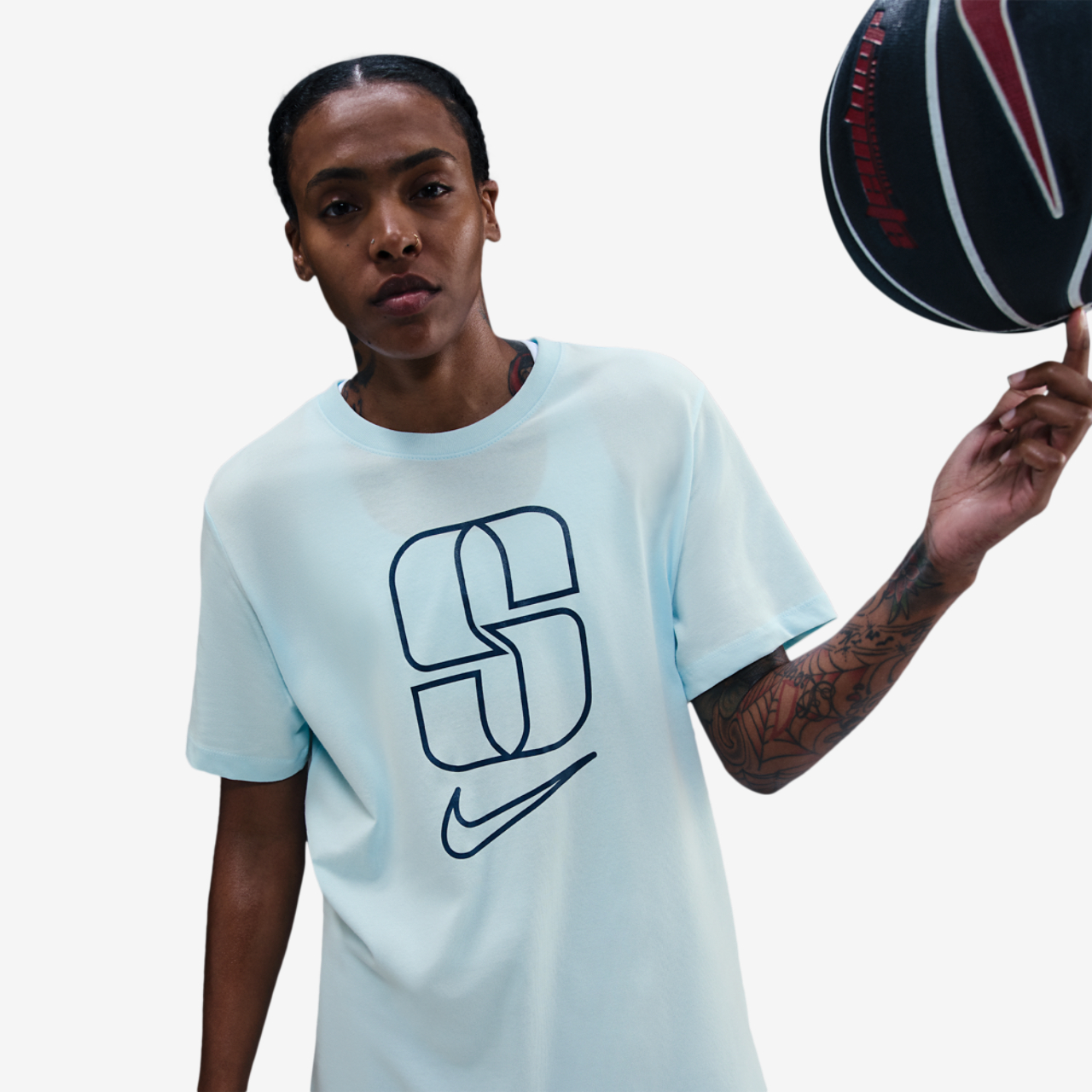 Nike Dri-FIT Sabrina Short Sleeved T-Shirt Image 1 of 2. Tap to open photo gallery.