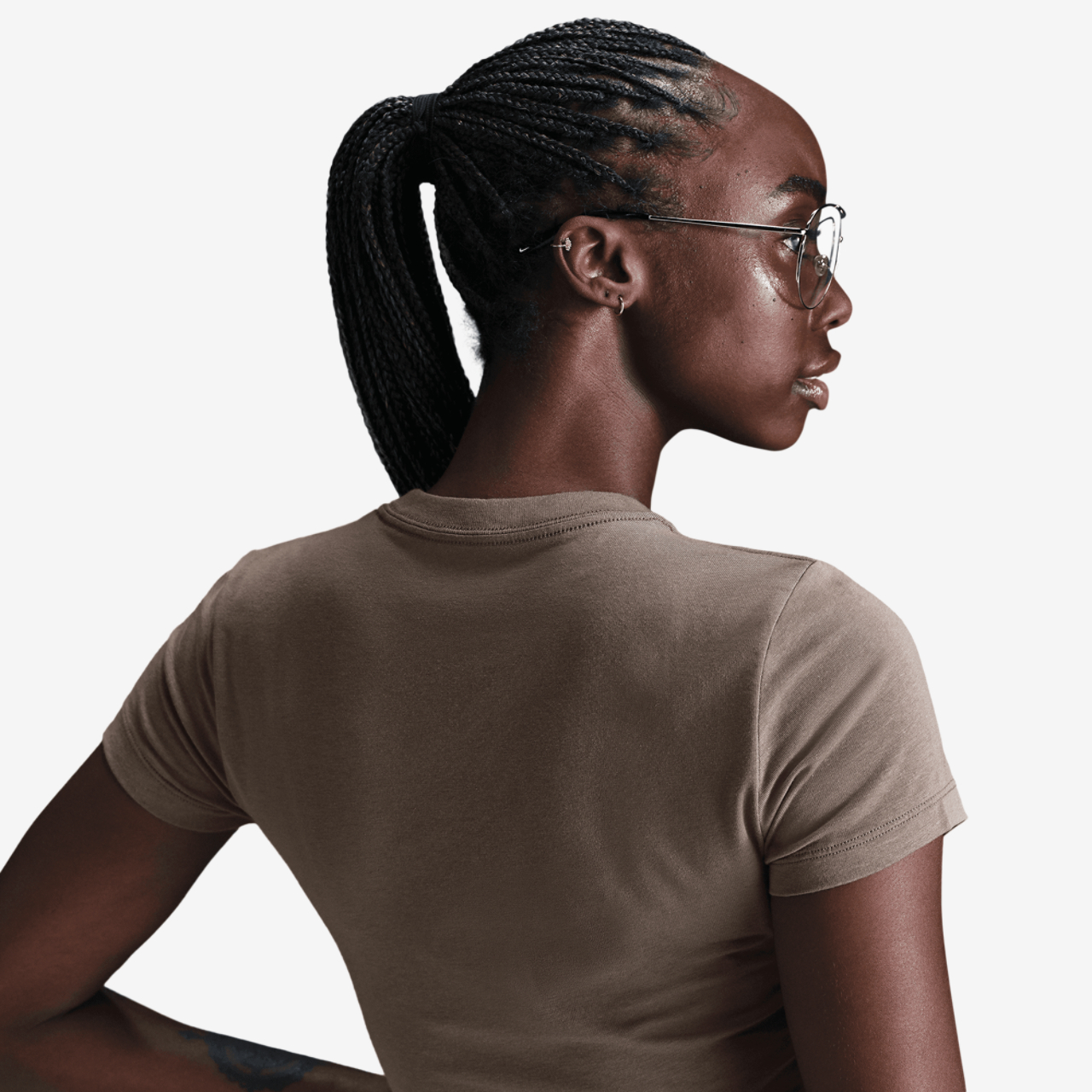 Nike NSW Chill Knit Crop T-Shirt Image 2 of 5. Tap to open photo gallery.