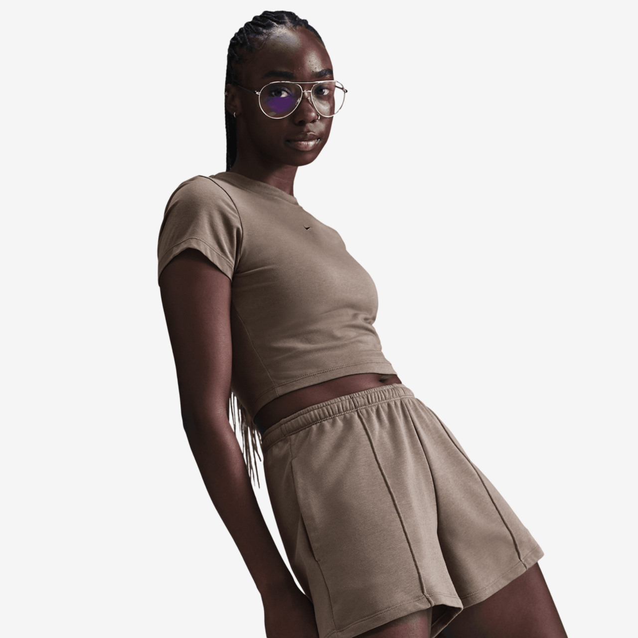 Nike NSW Chill Knit Crop T-Shirt Image 3 of 5. Tap to open photo gallery.