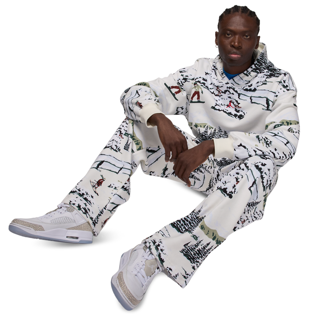 Jordan Brooklyn Holiday Pants AOP Image 4 of 4. Tap to open photo gallery.