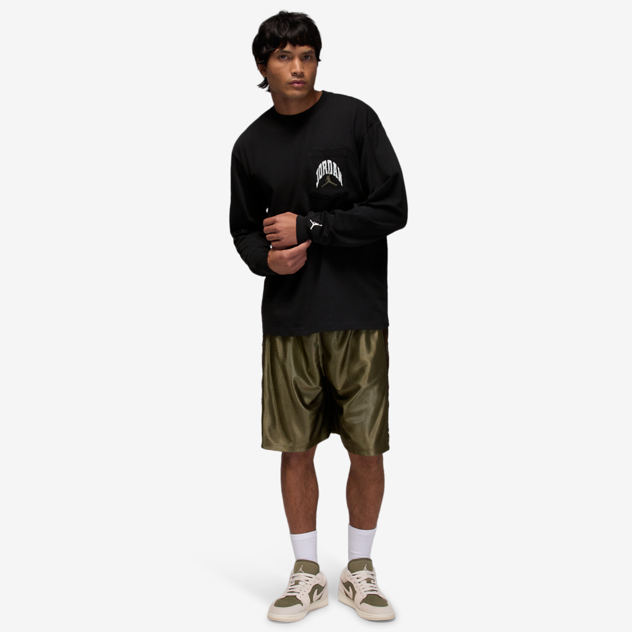 Jordan Brooklyn RLT Long Sleeve Pocket Crew Image 4 of 4. Tap to open photo gallery.