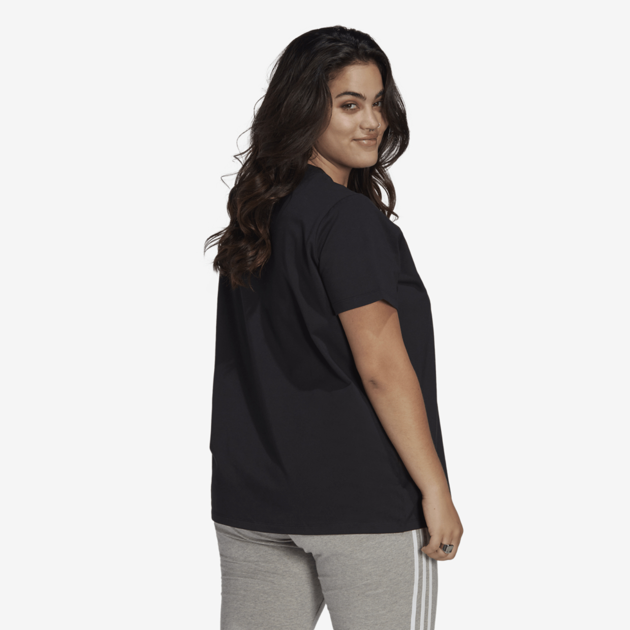 adidas Originals Plus Size Trefoil T-Shirt  Image 3 of 5. Tap to open photo gallery.