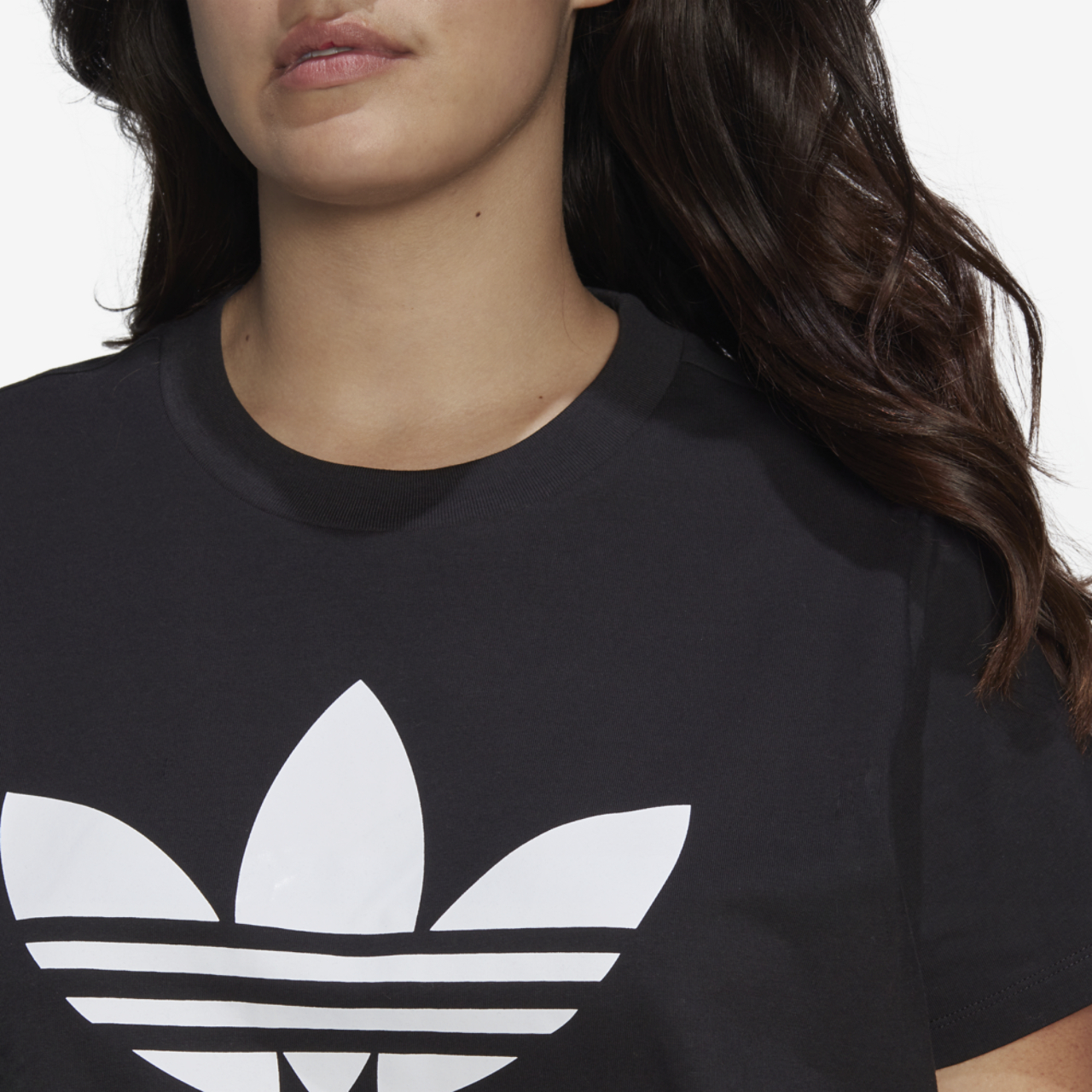 adidas Originals Plus Size Trefoil T-Shirt  Image 4 of 5. Tap to open photo gallery.